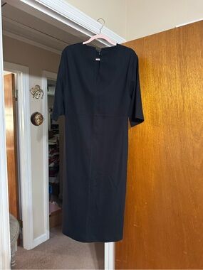 COS Black Midi Dress with Elbow Sleeves